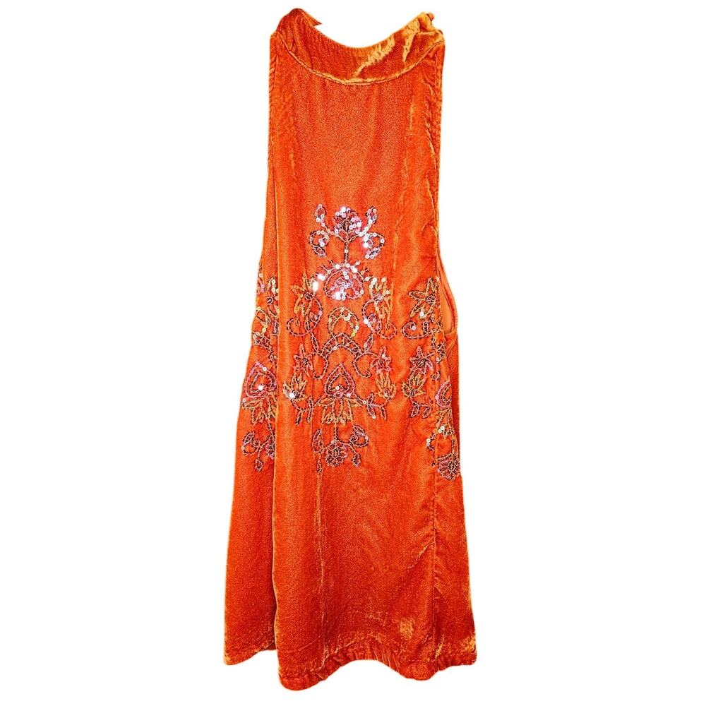 Free People Velvet Embroidered Tunic Dress Size XS
